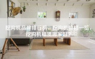 挖沟机品牌排行榜，挖沟机价格一览，挖沟机租赁哪家好？