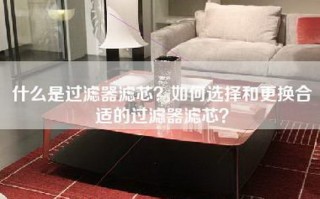 什么是过滤器滤芯？如何选择和更换合适的过滤器滤芯？