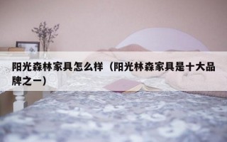 阳光森林家具怎么样（阳光林森家具是十大品牌之一）