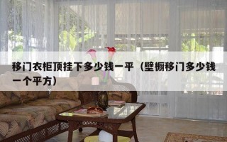 移门衣柜顶挂下多少钱一平（壁橱移门多少钱一个平方）