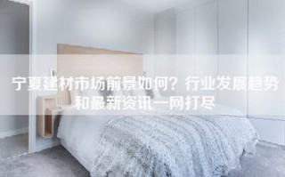 宁夏建材市场前景如何？行业发展趋势和最新资讯一网打尽