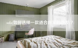 sofa(如何选择一款适合你家的沙发)？