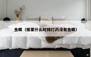 虫眼（板栗什么时候打药没有虫眼）