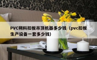 PVC朔料扣板吊顶机器多少钱（pvc扣板生产设备一套多少钱）