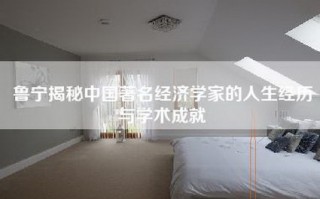 鲁宁揭秘中国著名经济学家的人生经历与学术成就