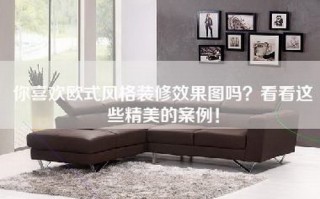 你喜欢欧式风格装修效果图吗？看看这些精美的案例！