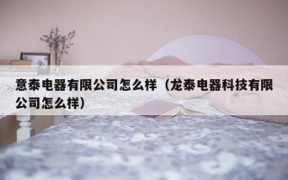 意泰电器有限公司怎么样（龙泰电器科技有限公司怎么样）