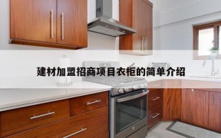 建材加盟招商项目衣柜的简单介绍