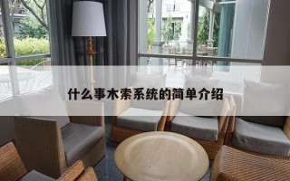 什么事木索系统的简单介绍