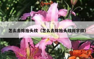 怎么去除抬头纹（怎么去除抬头纹川字纹）