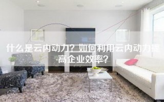 什么是云内动力？如何利用云内动力提高企业效率？