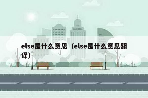 else是什么意思（else是什么意思翻译）-第1张图片