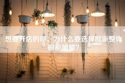 想要开店的你，为什么要选择欧派整体橱柜加盟？-第1张图片