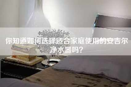 你知道如何选择适合家庭使用的安吉尔净水器吗？-第1张图片