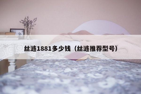 丝涟1881多少钱（丝涟推荐型号）-第1张图片