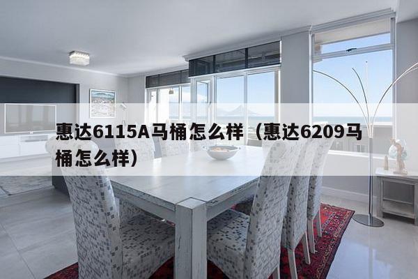 惠达6115A马桶怎么样（惠达6209马桶怎么样）-第1张图片